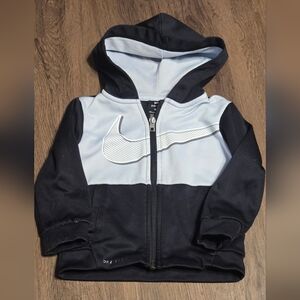 Nike Black and Gray Zip-Up Hoodie
